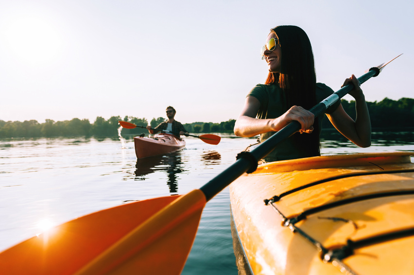 Kayaking together.